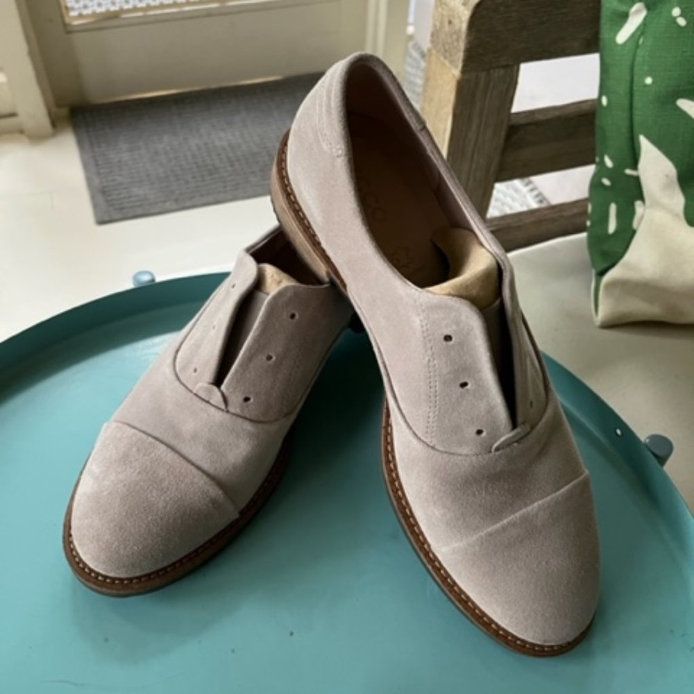 Ecco Womens Tan Sueded Oxford